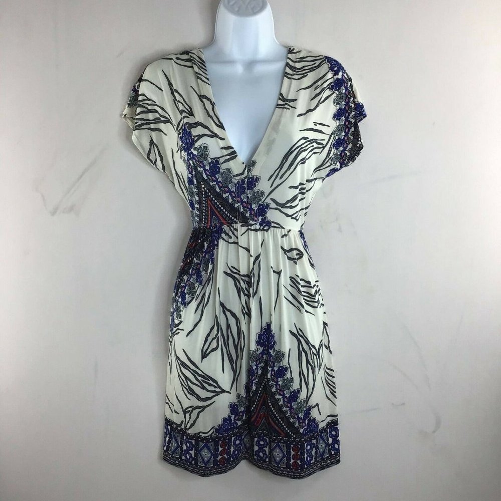 Vixen Mini Dress Multicolor Floral V Neck Size M